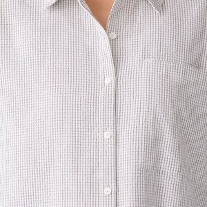 NWT Eileen Fisher Ripple Check Organic Cotton Shirt